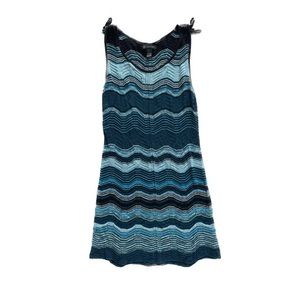 Blue knit mini dress